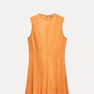 Zara Vibrant Orange A-Line Dress
